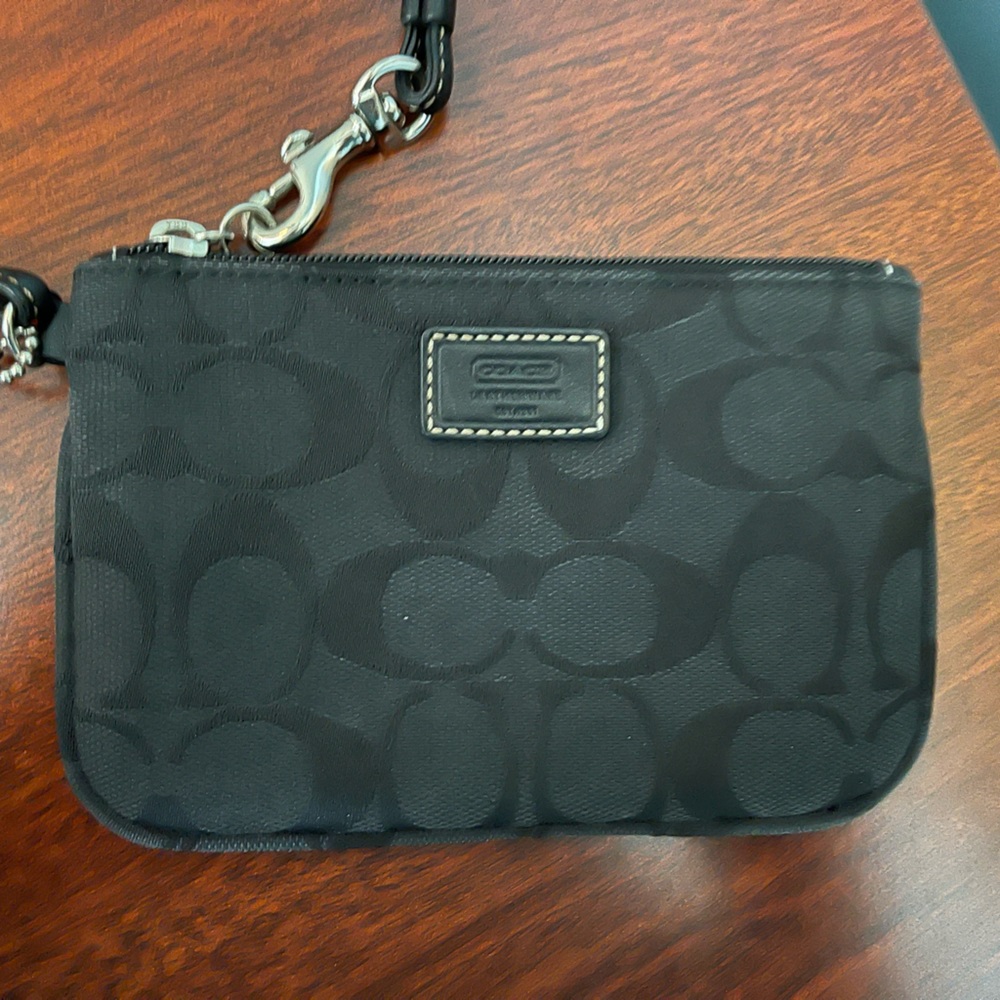 Coach signature key pouch key fob ID wallet type credit card money holder